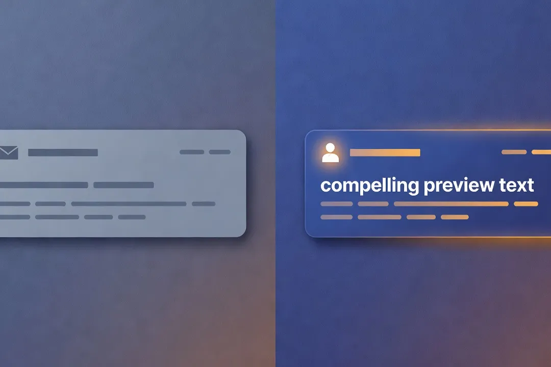 Comparaison visuelle d'un objet d'email avec et sans pré-en-tête soigné