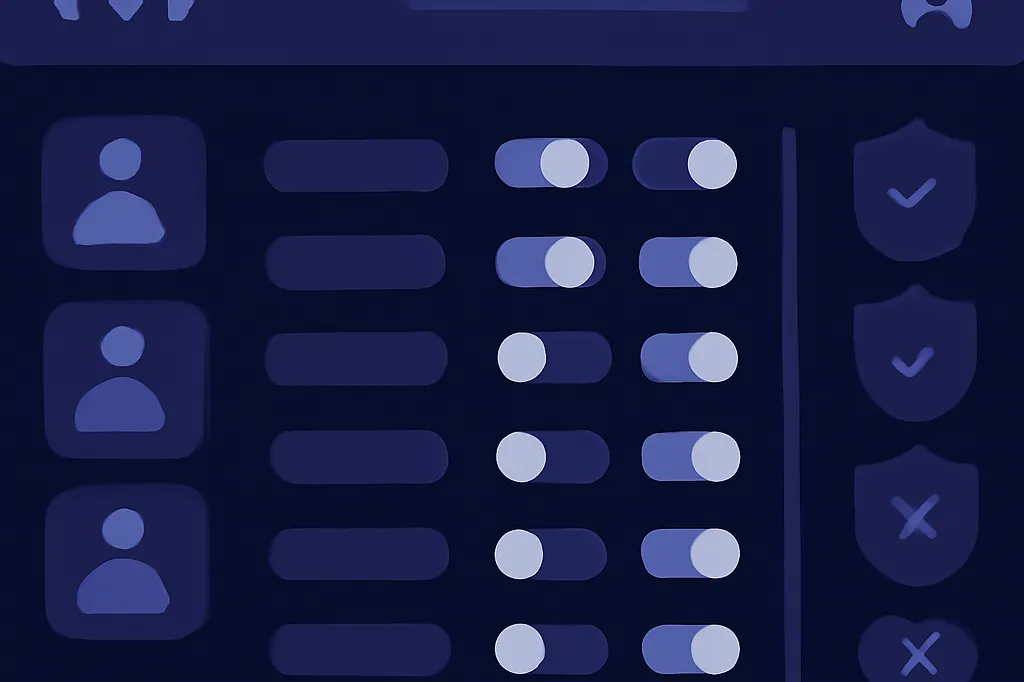 Interface de gestion des rôles et permissions d'une plateforme d'emailing