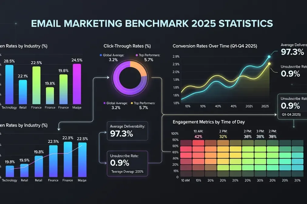 Benchmark emailing 2025 : toutes les statistiques et tendances clés